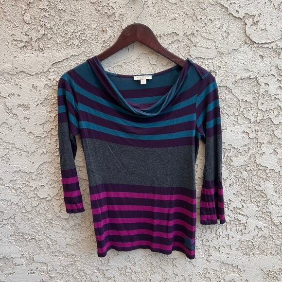 Vtg Burberry Brit Stripe y2k Knit Too Size XS - Picture 1 of 8
